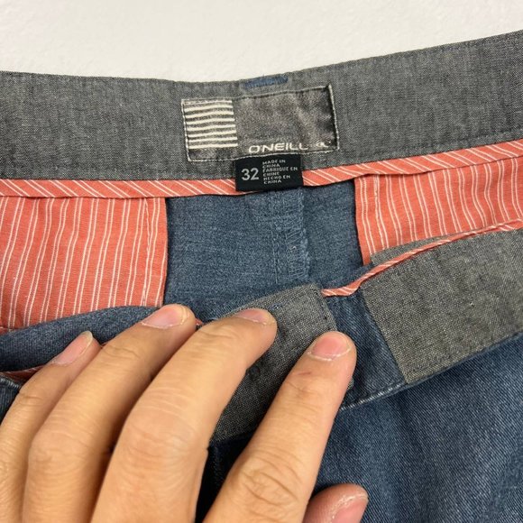 O'Neill Men's Contact Twill Chino Shorts Flat Front‎ Blue Size 32 - Picture 2 of 10